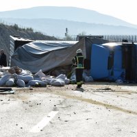 Prevrnuti kamion na autocesti A1