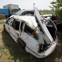 Automobil Škoda Octavia u kojoj je noćas u prometnoj nesreći na autocesti kod Bošnjaka poginulo četvero putnika