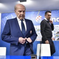 Nenad Bjelica i Mirko Barišić na presici povodom produženja ugovora trenera i GNK Dinama