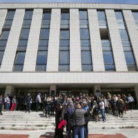 Prosvjed službenika i namještenika pravosudnih tijela ispred Županijskoga suda u Splitu