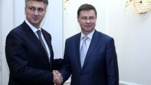 Plenković s Dombrovskisom o ulasku u eurozonu; sutra ima gust raspored u Bruxellesu