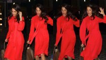 Trenutak nepažnje: Amal Clooney plijenila je poglede u crvenoj haljini, a onda je doživjela malu nezgodu