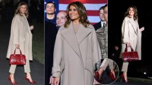 Melania Trump ponovno briljirala: Neutralnu kombinaciju začinila jarko crvenim Louboutinkama i torbom