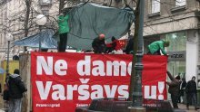 Živi zid za Varšavsku u akciji ispred USKOK-a