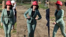 Ministrica Tramišak pokazala kako se hoda u štiklama po slavonskoj oranici, a tu je i, zlu ne trebalo, kaciga na glavi