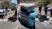 [VIDEO] Prvi sudar Rimčeve Nevere: Motocikl razbijen, na hrvatskom superautomobilu manja šteta
