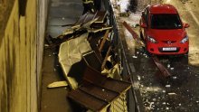 [FOTO/VIDEO] Snažno nevrijeme pogodilo Zagreb, kontejner poklopio automobil u vožnji