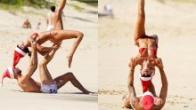 Ne mare za poglede: Bivša Viktorijina anđelica i slavni golman plažu iskoristili za neobične vježbe, ali i strastvene poljupce