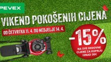 15% popusta na sve redovne cijene u PEVEX-u