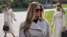 Melania Trump u odličnom baloneru i balerinkama: Praktičan i chic stajling za put u Rim