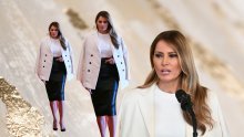 Kožna suknja i sako: Melania Trump privukla je sve poglede u chic stajlingu