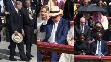 Neočekivani problem na Papinoj inauguraciji: Prinčevi sa šeširima, šeik ispod kišobrana...