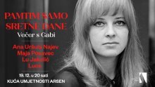 Koncert Pamtim samo sretne dane - večer s Gabi u Kući umjetnosti Arsen