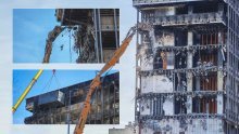 FOTO Počelo je rušenje: Bageri već 'grizu' Vjesnikov neboder