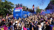 Igrači Barcelone na proslavi naslova prvaka poslali jasnu političku poruku