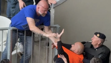Pogledajte okršaj Dinamova navijača s redarom: Pokušao je od policije izvuči navijača koji je utrčao na teren