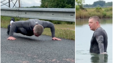 VIDEO Fico pokazivao mišiće na mrežama: Bacio se na sklekove, a onda i u jezero