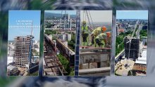 VIDEO Pogledajte kako iz zraka izgleda nestajanje Vjesnika: Radnici plamenom režu zadnje katove