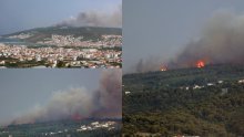 VIDEO Veliki požar na Čiovu, gori blizu kuća: Kanaderi napokon u akciji