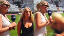 Urnebesna scena na Poljudu: Mirta Šurjak i Ana Maria Marković pobjegle iz kadra zbog 'napada' na travnjaku