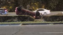 Prometna nesreća kod Borovja: Auto prevrnut kod tramvajske stanice