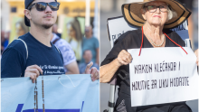 FOTOGALERIJA Klečali u ograđenom prostoru u koji ne smiju žene, stigli kontraprosvjednici
