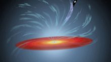 Supermasivna crna rupa riga goleme bujice materije