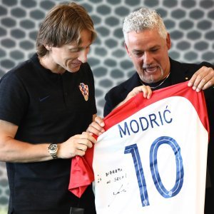 Predstavljanje nogometnog kampa za djecu, Modrić i Baggio