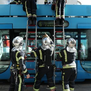 Požar tramvaja u Zagrebu