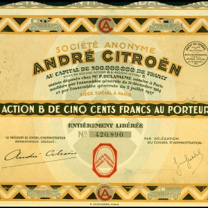 Dionice Andréa Citroëna iz 1927. godine