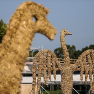 Skulpture od slame na Ljetu na Savi