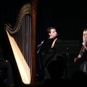 Mirta Balog (violina), Katarina Horvat (flauta) i Doris Karamatić