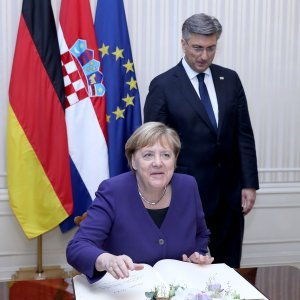 Angela Merkel i Andrej Plenković u Banskim dvorima