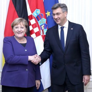 Angela Merkel i Andrej Plenković u Banskim dvorima