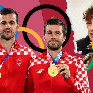 Zlatni olimpijci - Mate Pavić i Nikola Mektić /  Mihovil Švigir