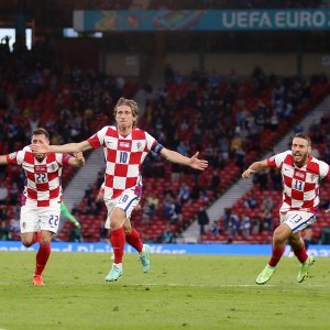 Luka Modrić slavi zgoditak protiv Škotske na Europskom prvenstvu