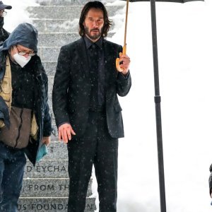 Keanu Reeves na setu filma 'John Wick 4'