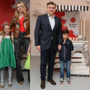 Jelena Veljača, Andrej Plenković i Anja Alavanja Viljevac s djecom