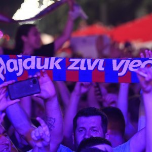 Slavlje na Rivi nakon pobjede Hajduka