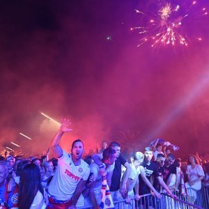 Slavlje na Rivi nakon pobjede Hajduka