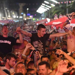 Slavlje na Rivi nakon pobjede Hajduka