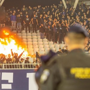 Hajduk - Dinamo, požar