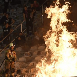 Hajduk - Dinamo, požar