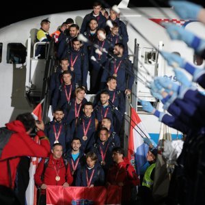 Dolazak Vatrenih na zagrebački aerodrom