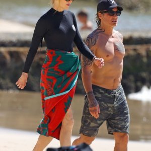 Nicole Kidman i Keith Urban na plaži