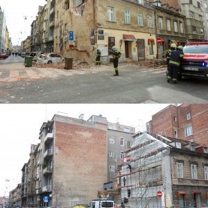 Lokacije Zagreba nakon potresa i danas, nakon tri godine
