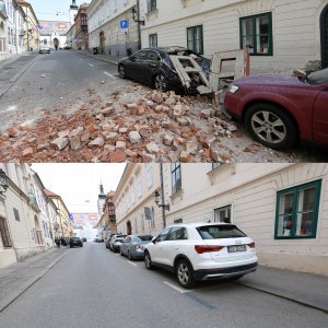 Lokacije Zagreba nakon potresa i danas, nakon tri godine