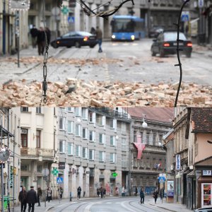 Lokacije Zagreba nakon potresa i danas, nakon tri godine