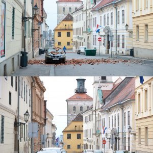 Lokacije Zagreba nakon potresa i danas, nakon tri godine