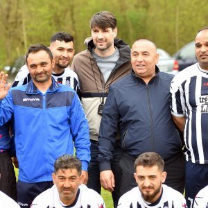 Vedran Ćorluka i Robert Knjaz na snimanju